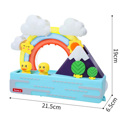 Baby Bath Toys Rainbow Duck Water Slide Fun Set