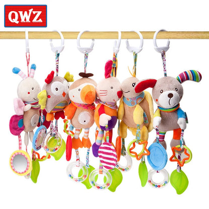 Baby Stroller Rattle Toy – Soft Hanging Animal for Sensory Play