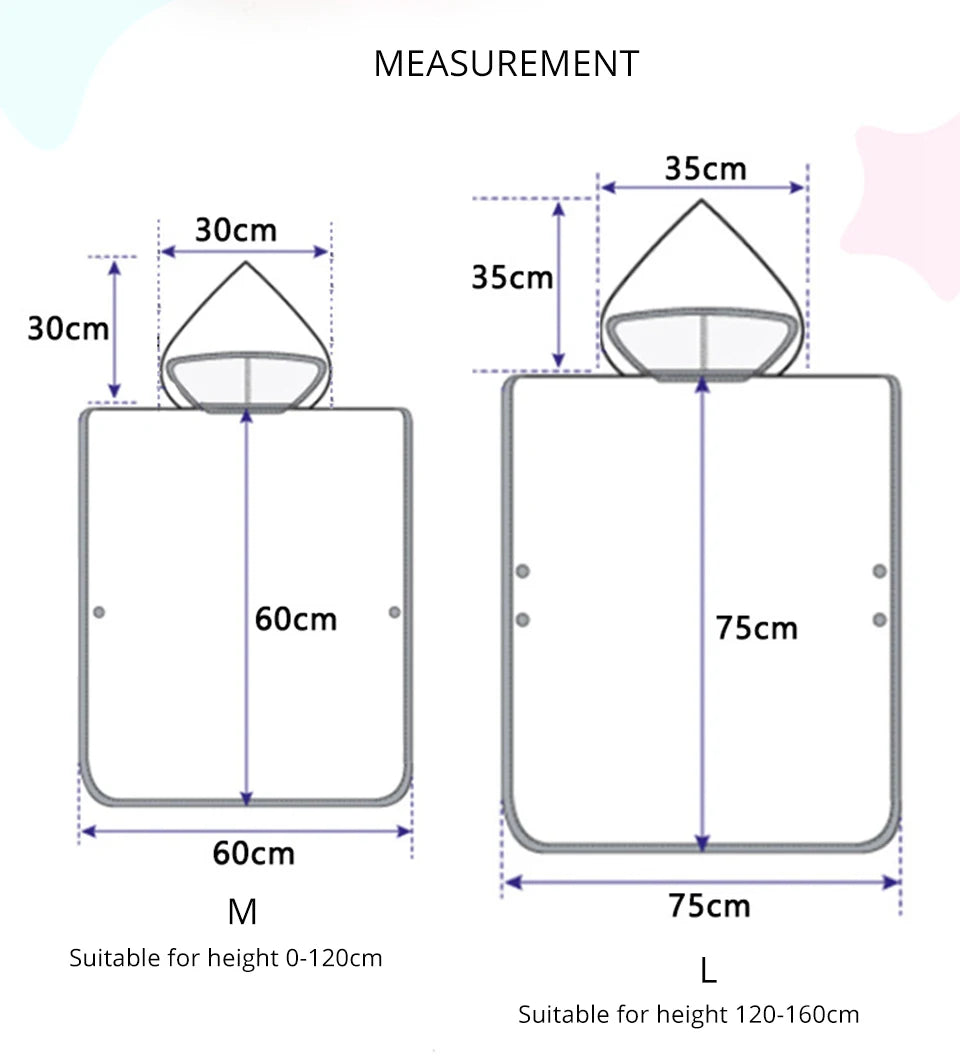 Kids Hooded Poncho Towel – Quick-Dry Cartoon Beach Robe