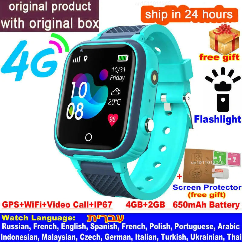 4G Kids Smartwatch with GPS & Video Call Safety