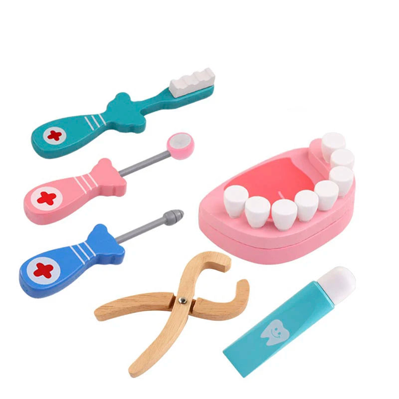 Wooden Doctor Play Set Educational Role Play Toy for Kids