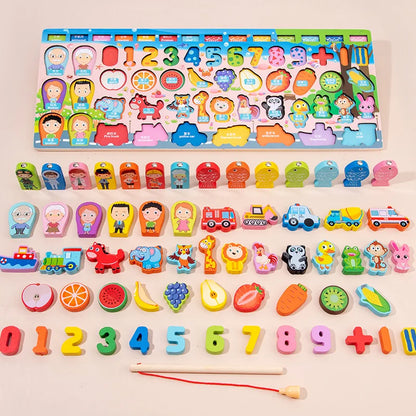 Montessori Wooden Math Fishing Toy for Early Learning Fun