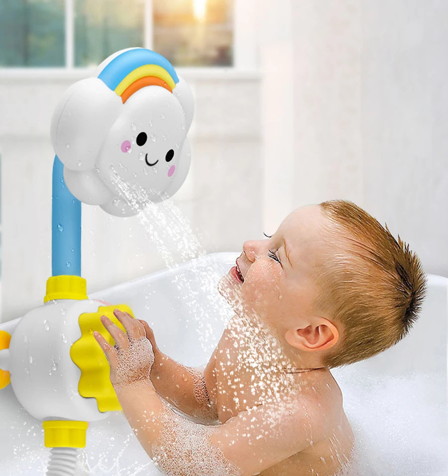 Baby Bath Toys Rainbow Duck Water Slide Fun Set