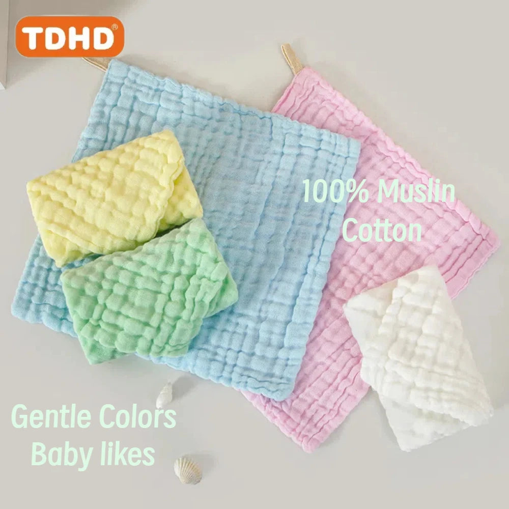 Baby Cotton Gauze Saliva Towel Set – Soft & Absorbent 5-Pack
