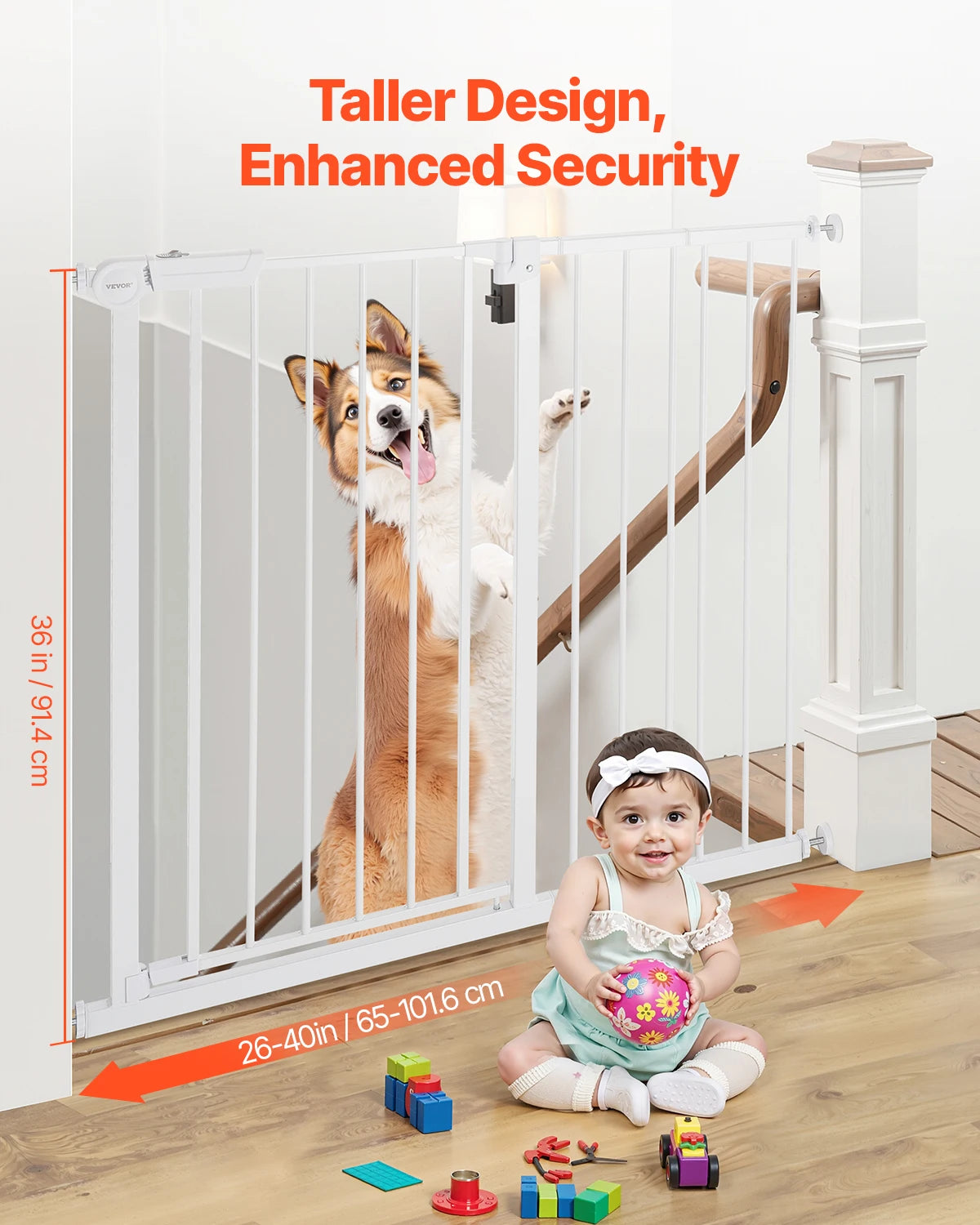 Baby Gate for Stairs & Doorways with Auto-Close Safety