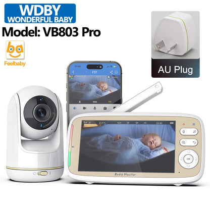 5 Inch Baby Monitor with 3x Zoom & Night Vision PTZ Cam