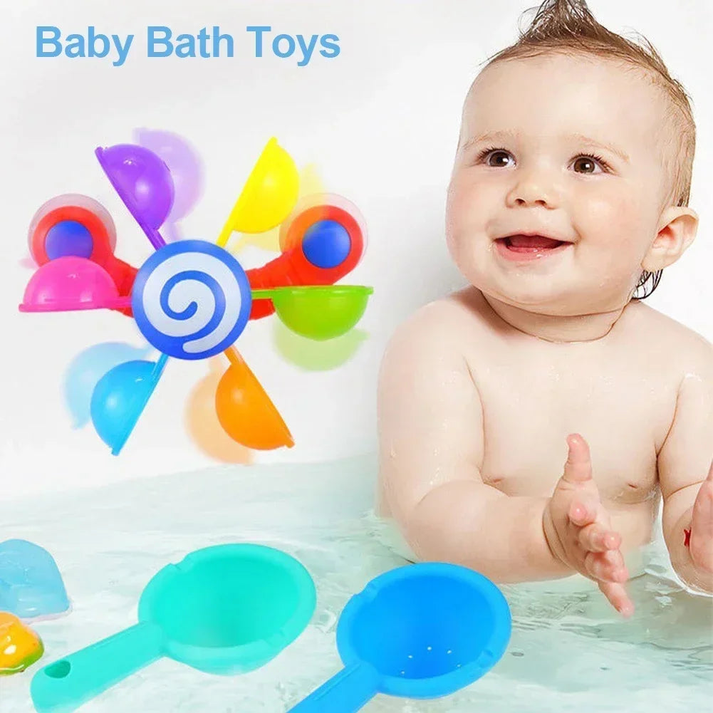 Rainbow Windmill Baby Bath Toy – Colorful Water Fun