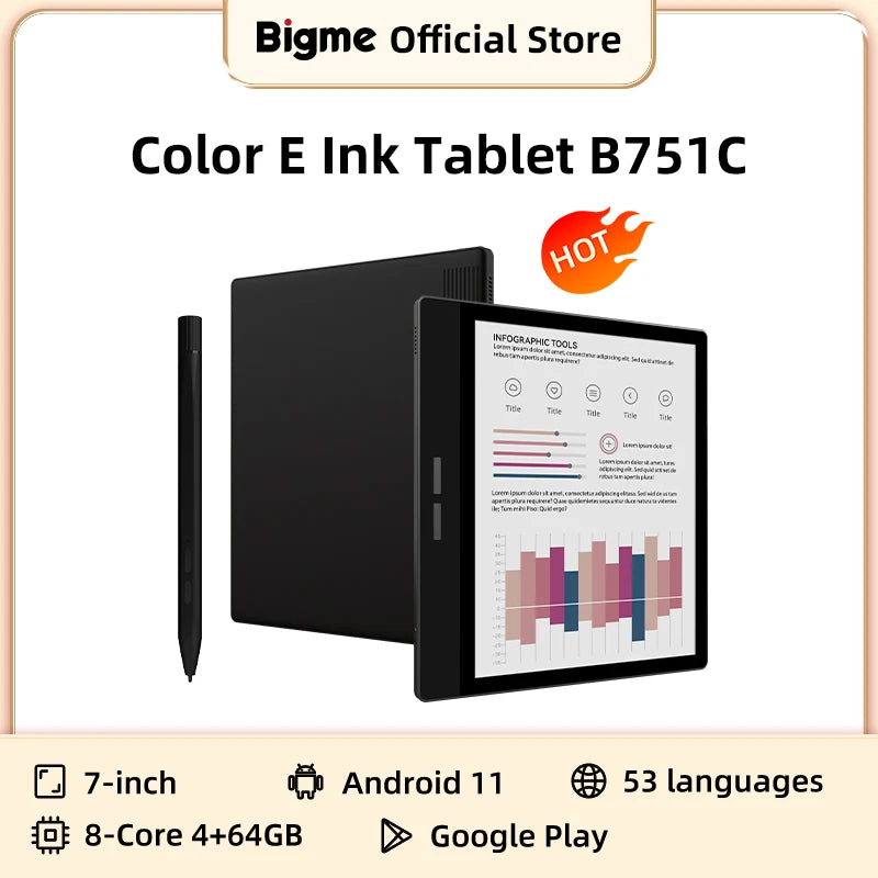 Color E Ink eBook Reader with Android & Note Taking Pro