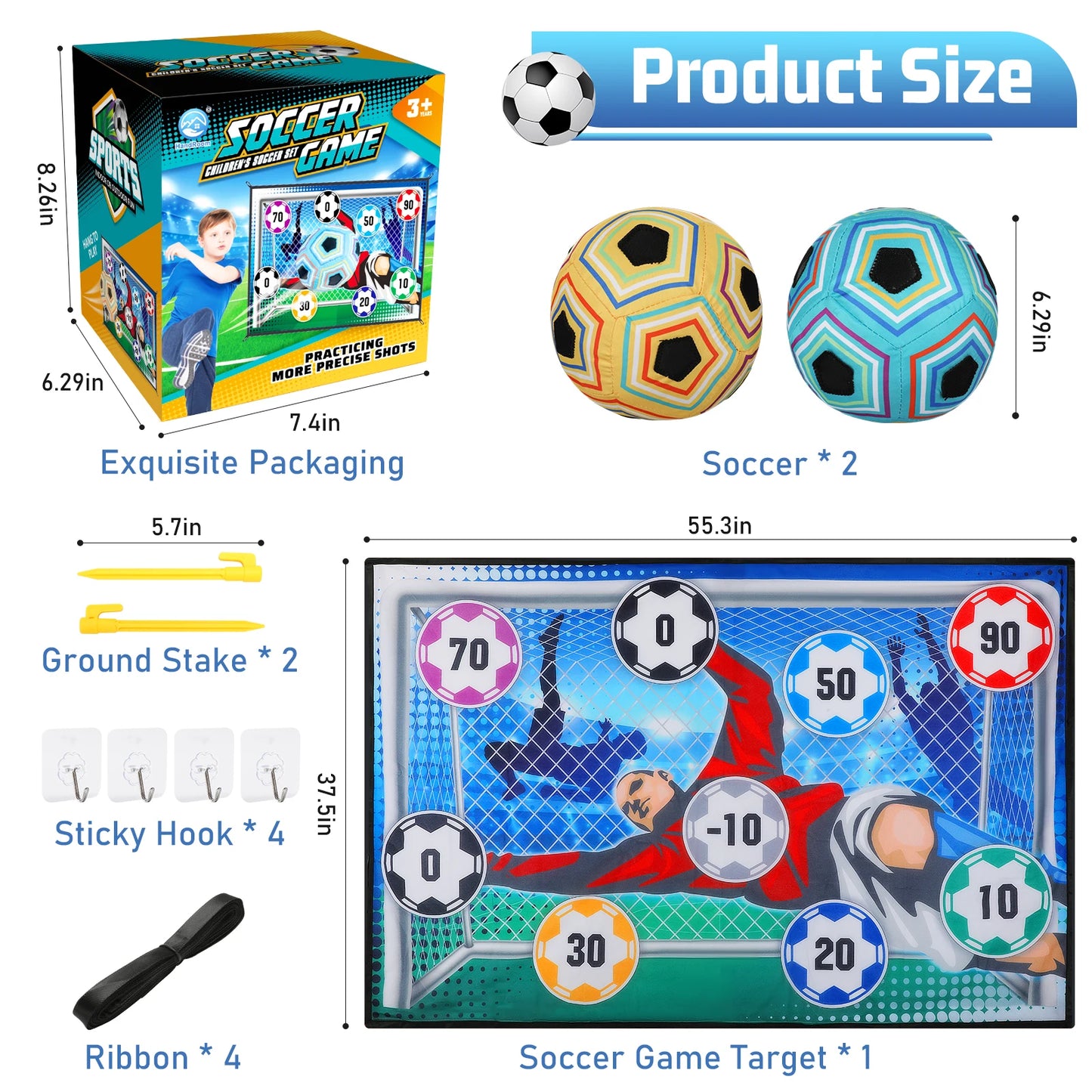 Kids Soccer Sticky Goal Toy for Indoor & Outdoor Training