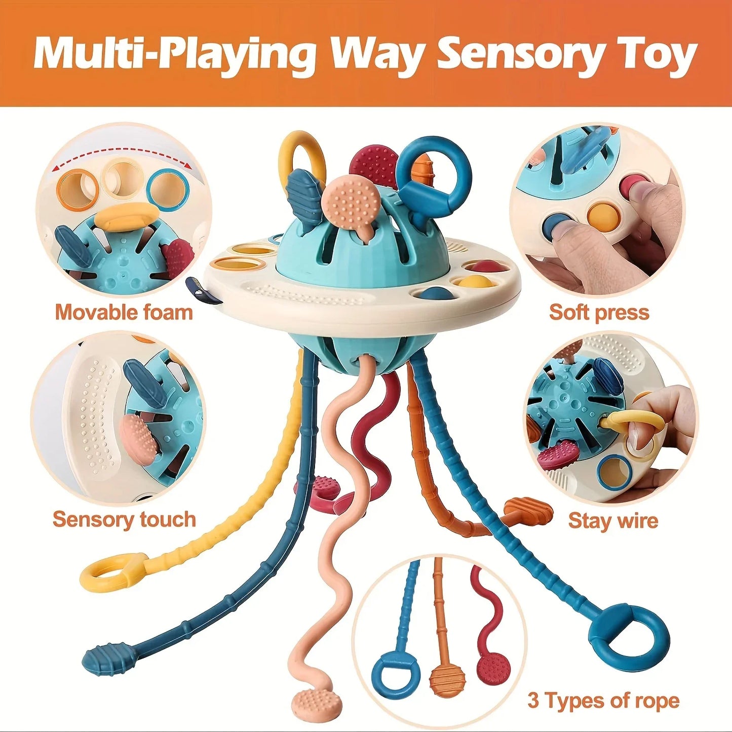 Montessori Sensory Toy for Toddlers – Push & Pull Skill Builder