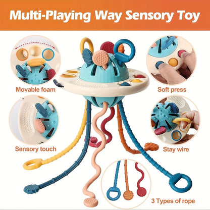 Montessori Sensory Toy for Toddlers – Push & Pull Skill Builder