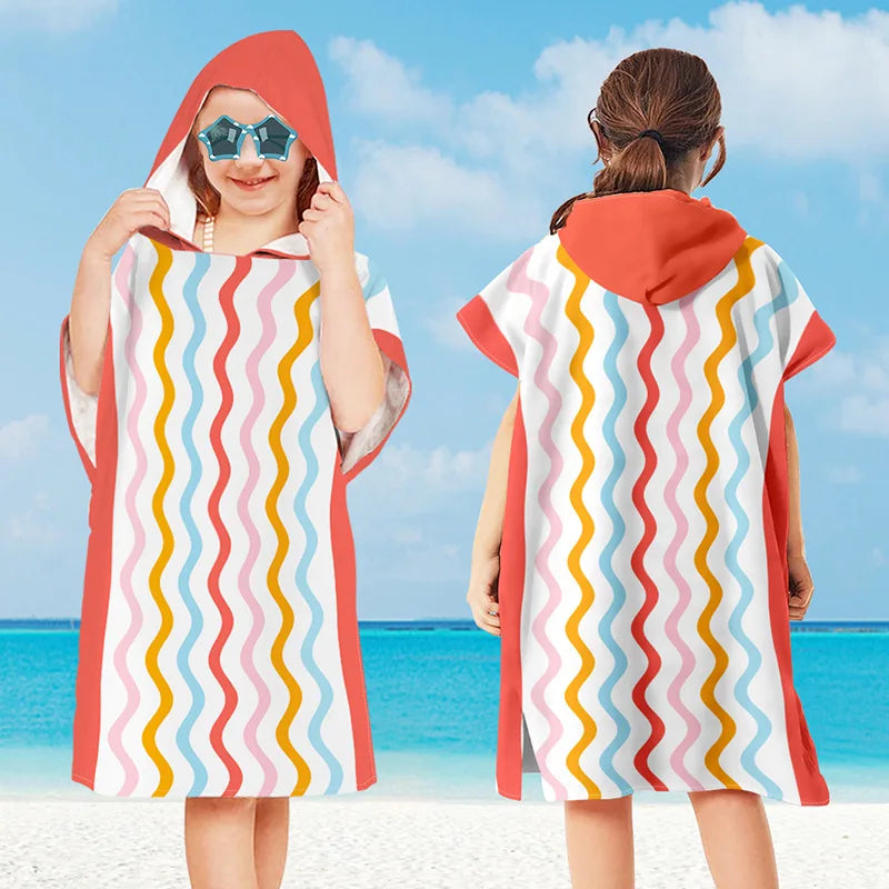 Children Microfiber Beach Towel Cape – Quick-Dry Comfort