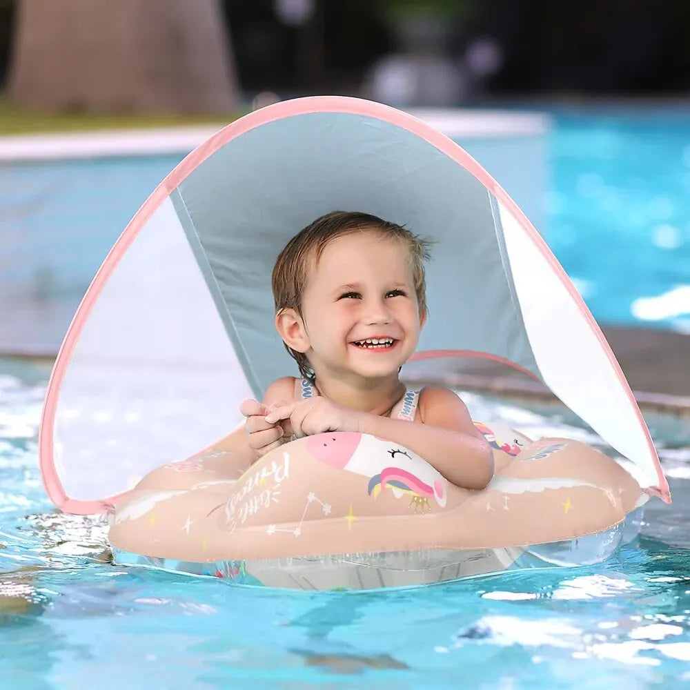 Baby Swimming Float with Canopy – Safe Sun Protection Ring