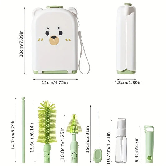 Travel Baby Bottle Brush Set – Safe & Easy Cleaning Kit