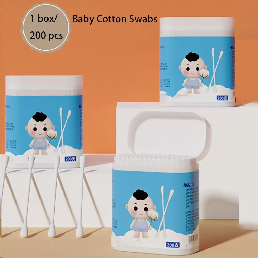 Extra Thin Baby Cotton Swabs – Dual-Tip Nose & Ear Cleaner