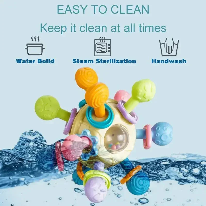 Baby Rotating Rattle Ball – Sensory & Teething Toy