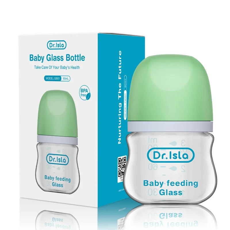 Glass Baby Bottle Anti-Choke Design for Safe Newborn Feeding