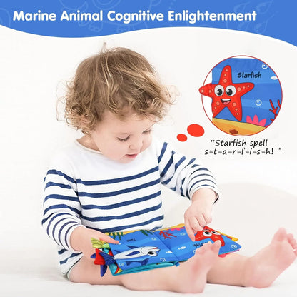 Baby Soft Cloth Book – Crinkle Marine Animal Sensory Fun