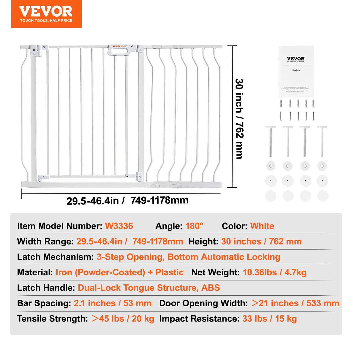 Baby Gate for Stairs & Doorways with Auto-Close Safety