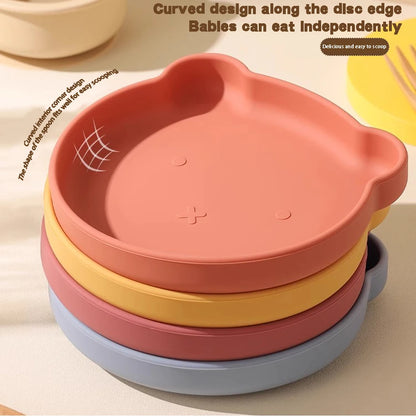 Silicone Tableware Set for Kids – Safe Cartoon Feeding