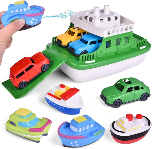Baby Shower Boat Toy with Slide Ramp for Fun Bath Play