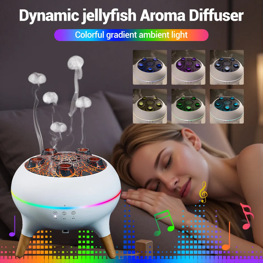 Jellyfish Air Humidifier – 250ml Aromatherapy Diffuser & Night Light