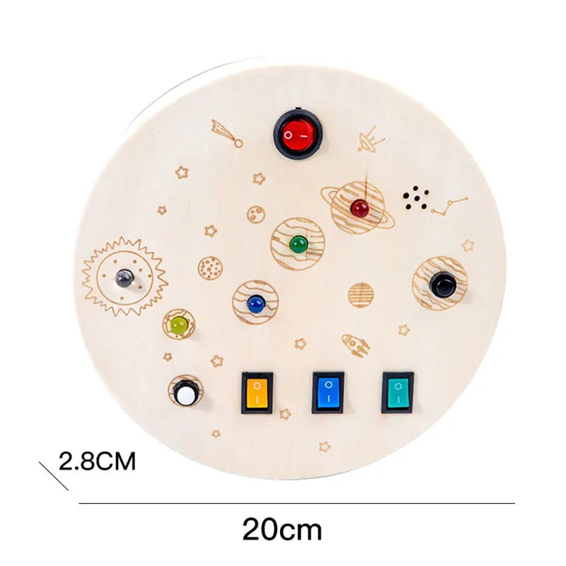 Montessori Busy Board LED Toy – Sensory Learning Fun