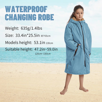 Kids Waterproof Changing Robe – Warm, Soft & Fluffy Hoodie