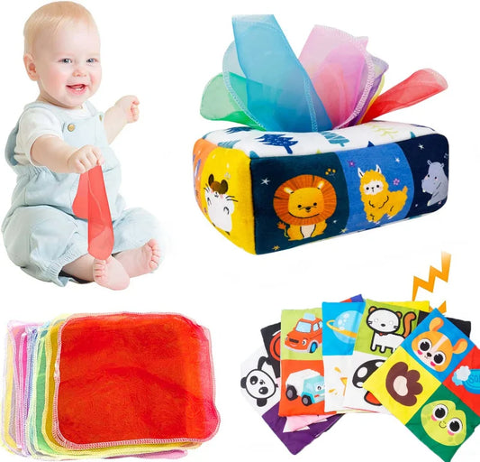 Montessori Tissue Box Toy – Stimulate Baby Learning & Senses