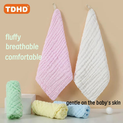 Baby Cotton Gauze Saliva Towel Set – Soft & Absorbent 5-Pack
