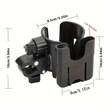 Universal Stroller Cup Holder with Phone Mount for Easy Travel