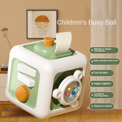 6-in-1 Montessori Busy Cube – Educational Skills Toy for Kids