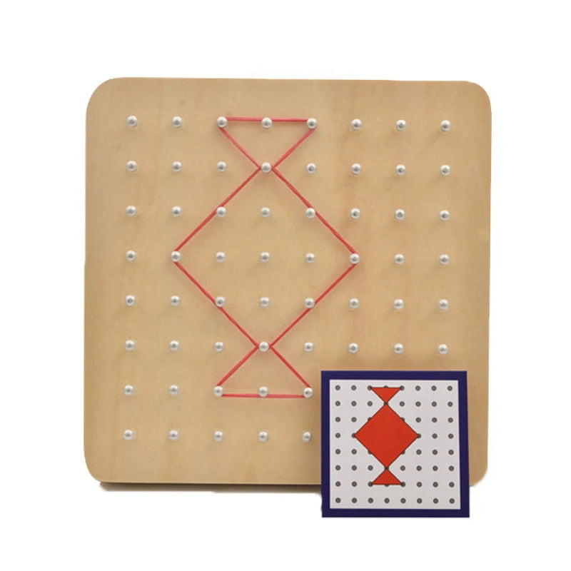 Wooden Geoboard Puzzle for Creative Math Learning Fun