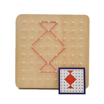 Wooden Geoboard Puzzle for Creative Math Learning Fun