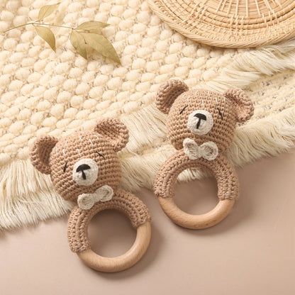 Baby Rattle Bear – Soft Crochet Montessori Toy