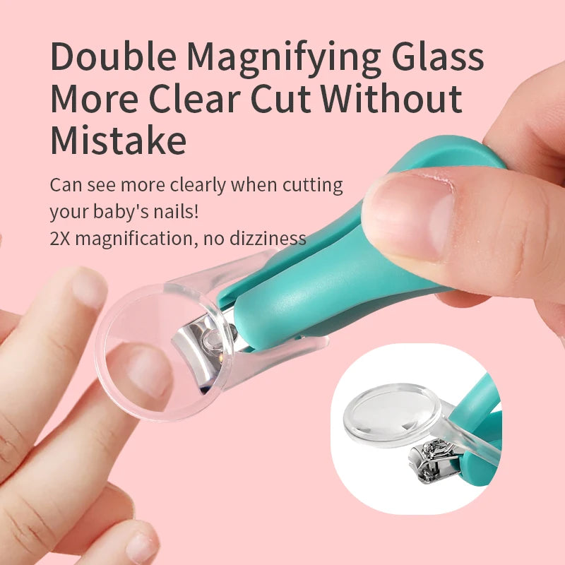 Infant Baby Nail Clippers with Magnifier for Safe Trimming