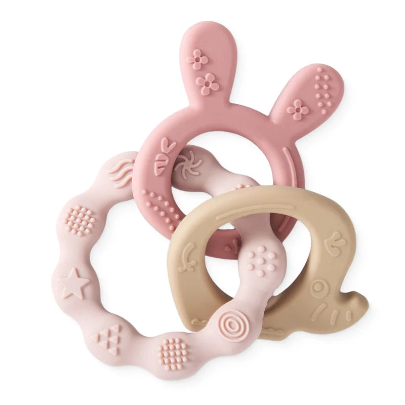 Baby Teether Rings Baby Silicone Teether Ring – BPA-Free Comfort & Fun – KentDO™ Mom & Baby