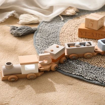 Wooden Train Toy for Kids – Montessori Learning & Number Fun