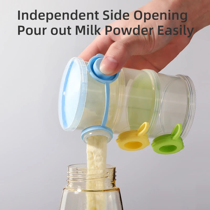 BPA-Free Baby Milk Powder Container – 3-Layer Side Open