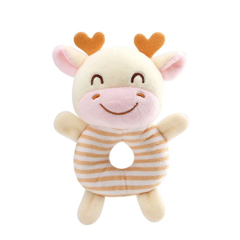 Baby Rattle Toy Plush Animal – Soft Sensory Learning Ring