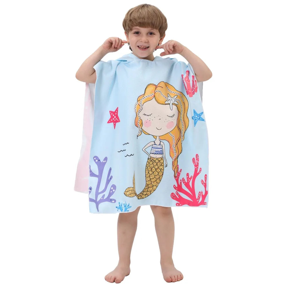 Children’s Hooded Beach Towel – Quick-Dry Microfiber Comfort