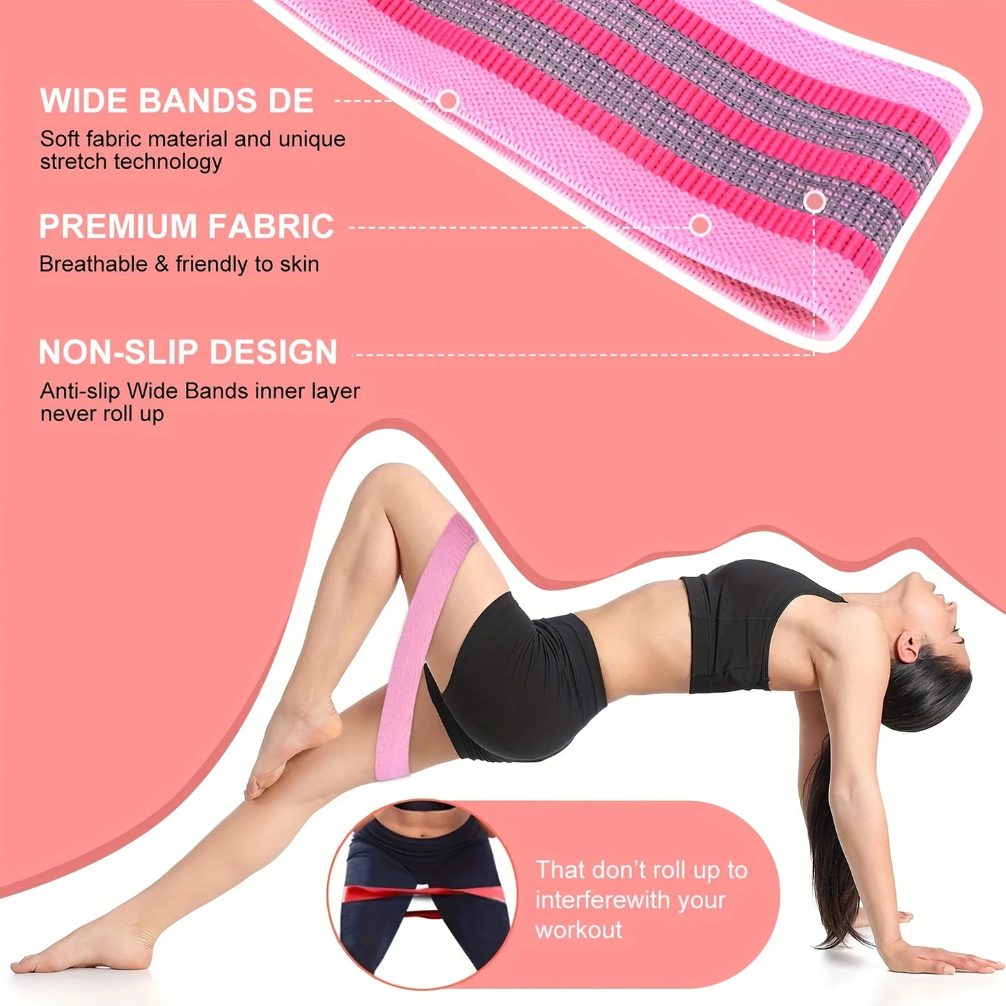 Fabric Resistance Hip Booty Bands for Glute & Thigh Workout