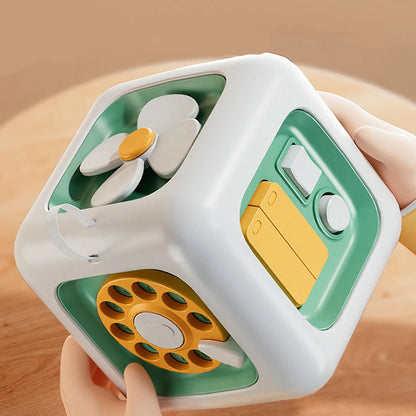 6-in-1 Montessori Busy Cube – Educational Skills Toy for Kids