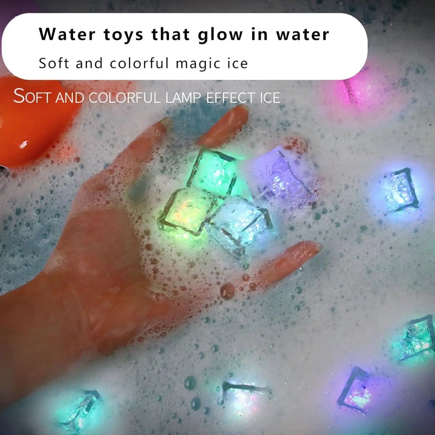 Kids Bath Toy Glowing Ice Cubes 6/12PCS Fun Water Play