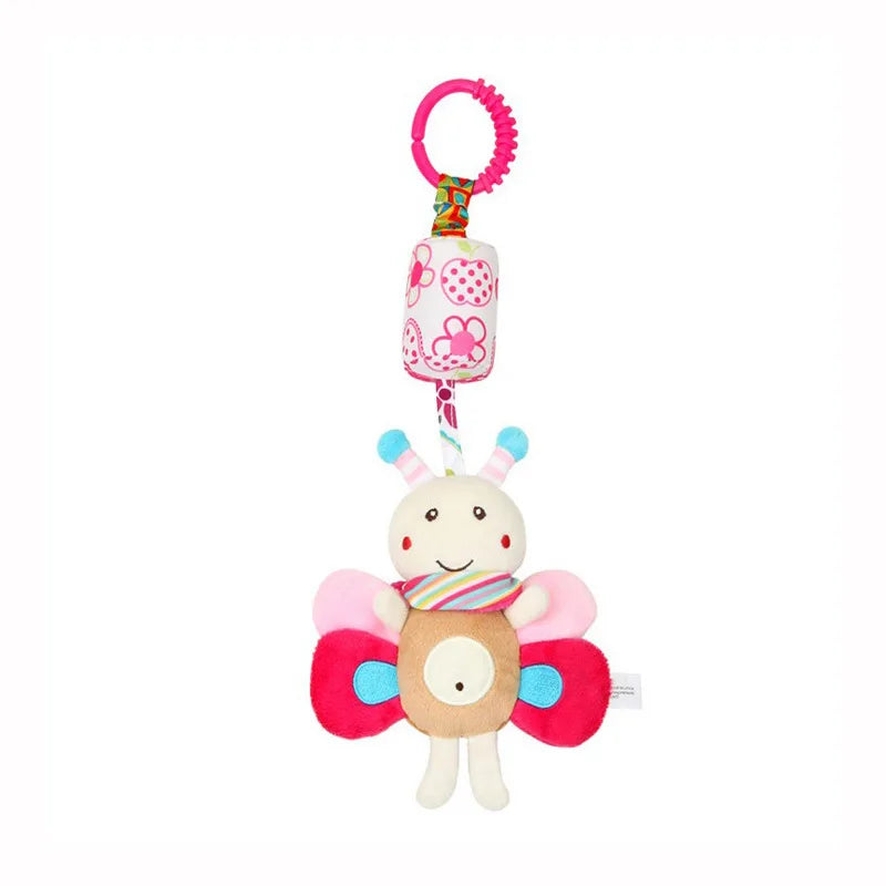 Baby Stroller Rattle Toy – Soft Hanging Animal for Sensory Play