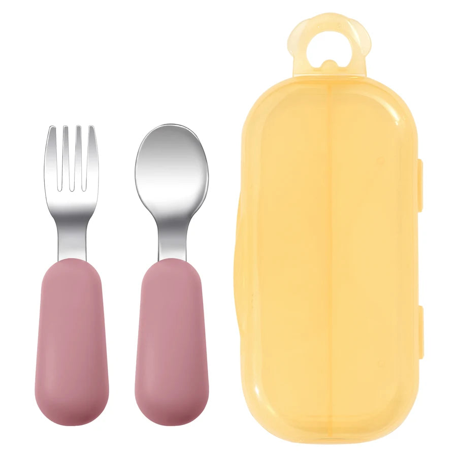 Baby Silicone Fork & Spoon – Safe Portable Feeding Set