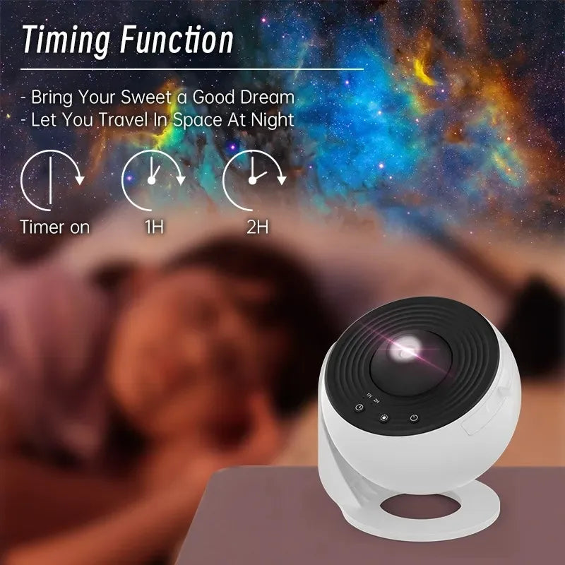 Galaxy Projector Night Light with 360° Starry Sky Effect