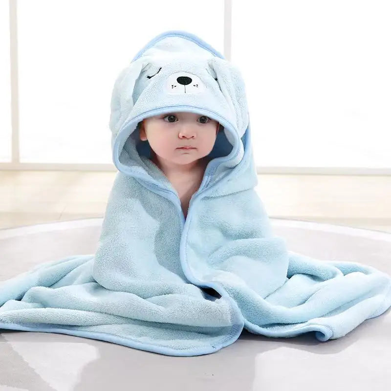 Toddler Bathrobe – Soft Coral Fleece Baby Towel