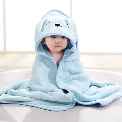 Toddler Bathrobe – Soft Coral Fleece Baby Towel