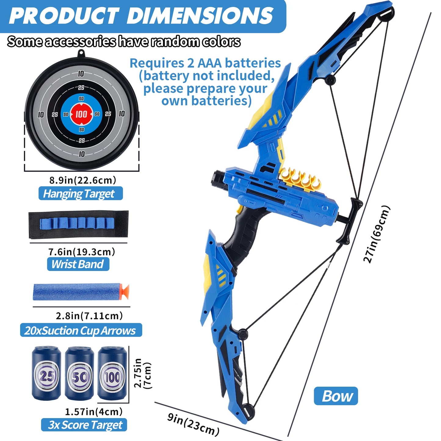 Kids Soft Dart Archery Set with LED Lights for Safe Play